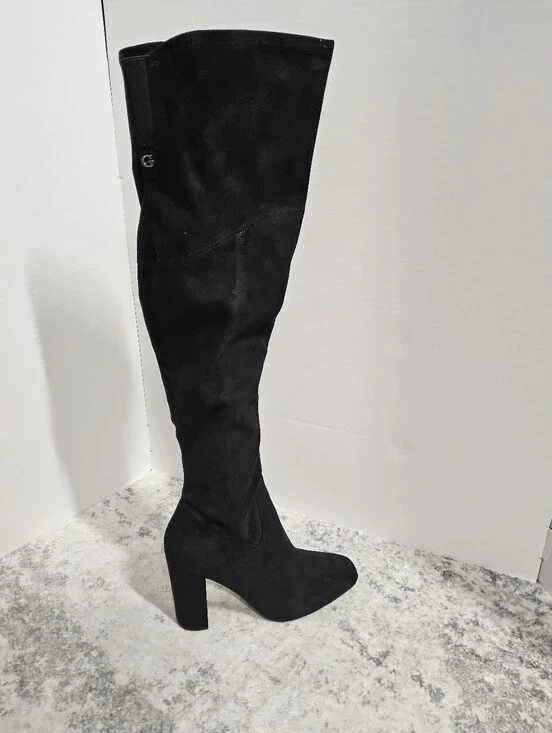 Customer Return Size 8.5M Guess Black Over-the-Knee Block Heel Boots - Women's