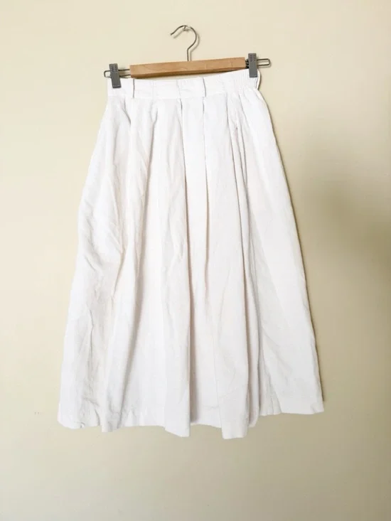 Talbots 80's Vintage Corduroy Midi A Line Ivory Full Prairie Style