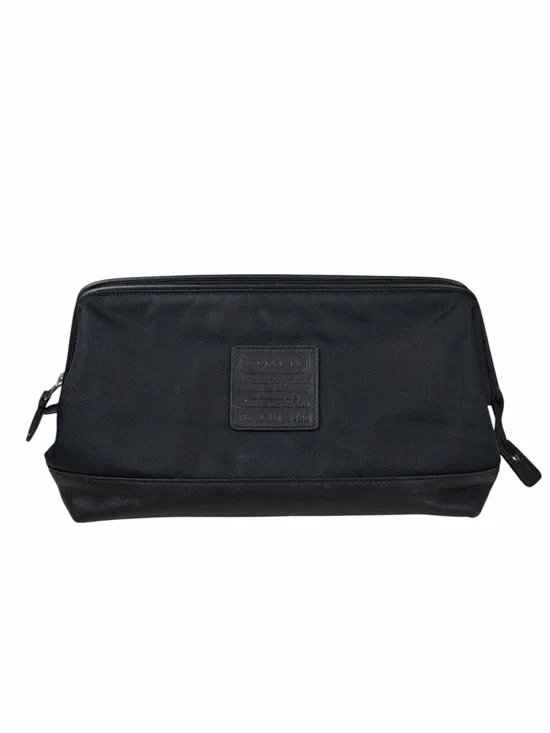 Coach Twill Travel Kit style # 5488 in Black Canvas/Leather