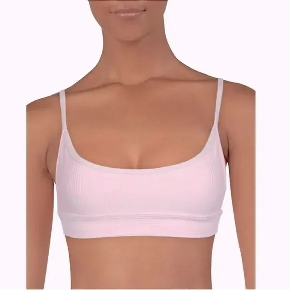 Frankies Bikinis Womens Gavin Pink Knit Adjustable Straps Bikini Swim To…