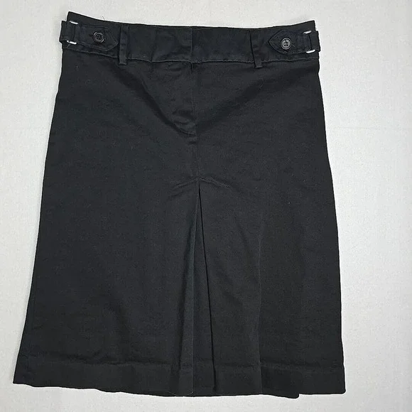 Zara Basic Black Pleated Pencil Skirt S Career Work Business Above Knee‎
