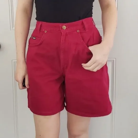 90s Chic Pink Denim Shorts‎