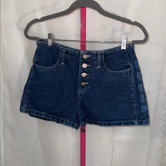 Equipment‎ Blue Denim Shorts Y2K Buttonfly