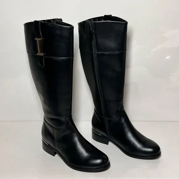 Isaac Mizrahi Live! Wide Calf Faux Leather Riding Boots