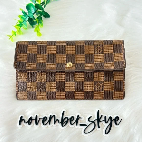 Louis‎ Vuitton Damier Ebene Sarah Wallet