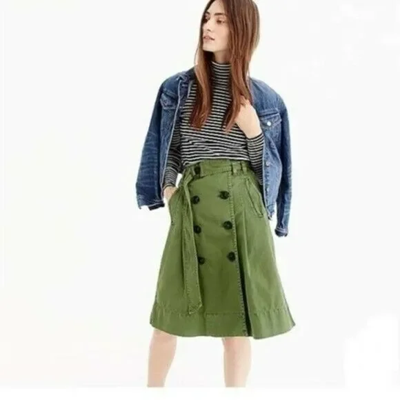 J Crew Chino Trench Skirt size 2