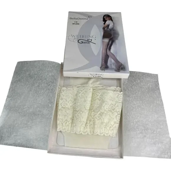Wedding Stockings GATTA BellaDonna Size 1-2 XS/S Off White New