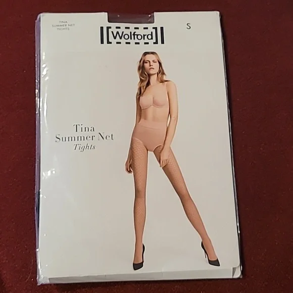 WOLFORD TINA SUMMER NET TIGHTS 19215 Black Small New