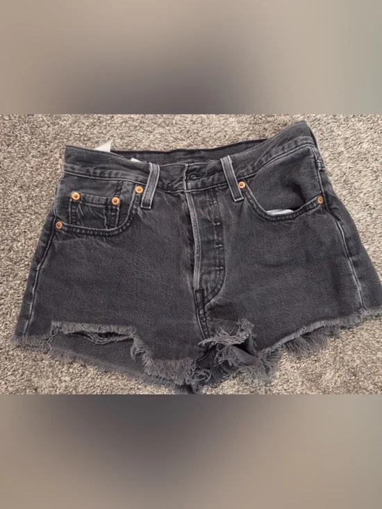 Levi’s Washed Black Denim Shorts