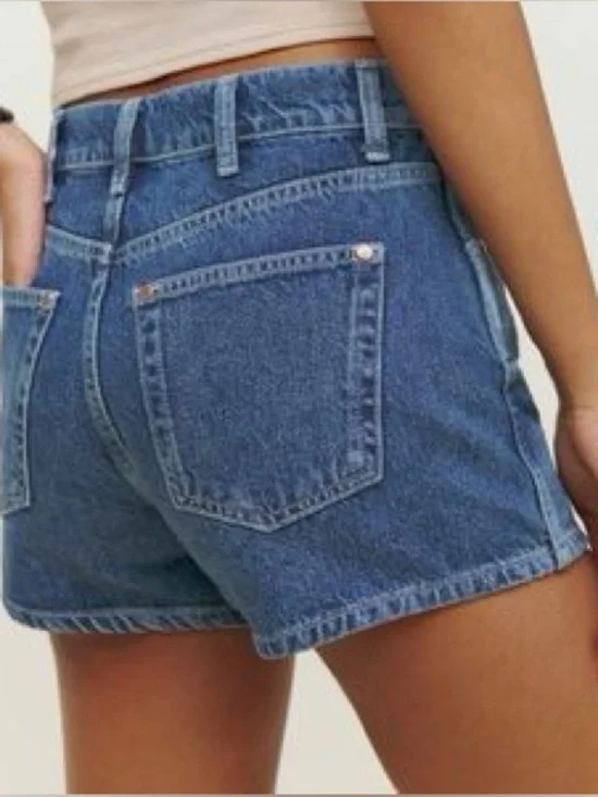 Reformation Cowboy High Rise Denim Shorts