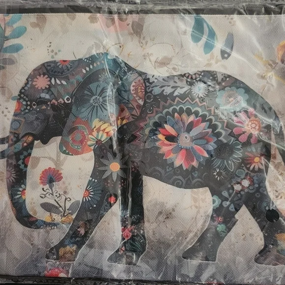 Boho Colorful Elephant Canvas Cosmetic / Pouch