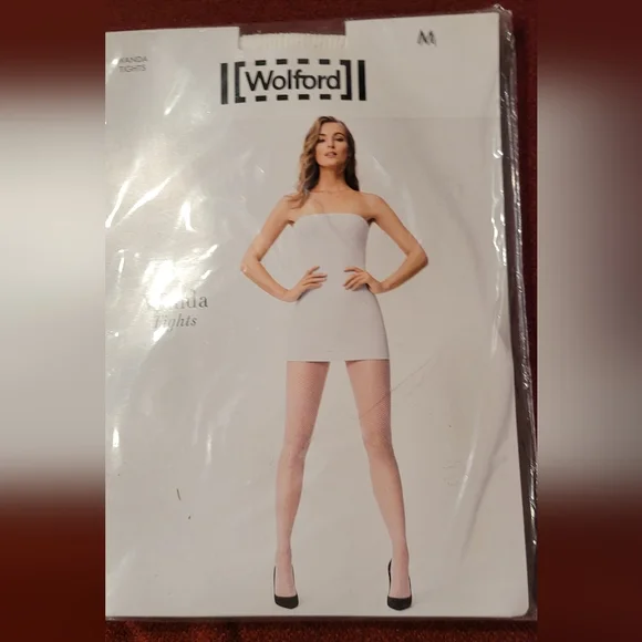 Wolford Stocking Wanda Net Tights White Small 14356-1300 New