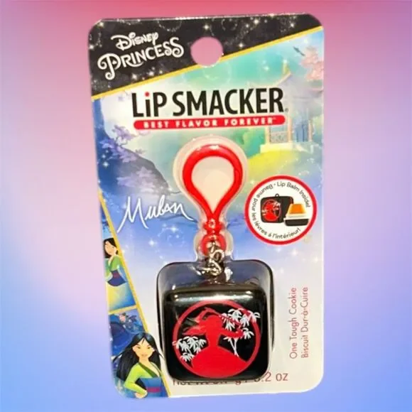 Disney Princess Mulan Lip Smacker Cube Lip Balm Keychain Clip One Tough Cookie