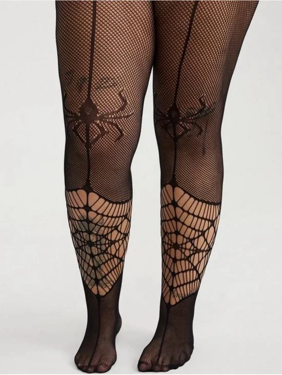 Torrid Spider Web Tights Size 5/6 on Torrid Sizing so 5X/6X