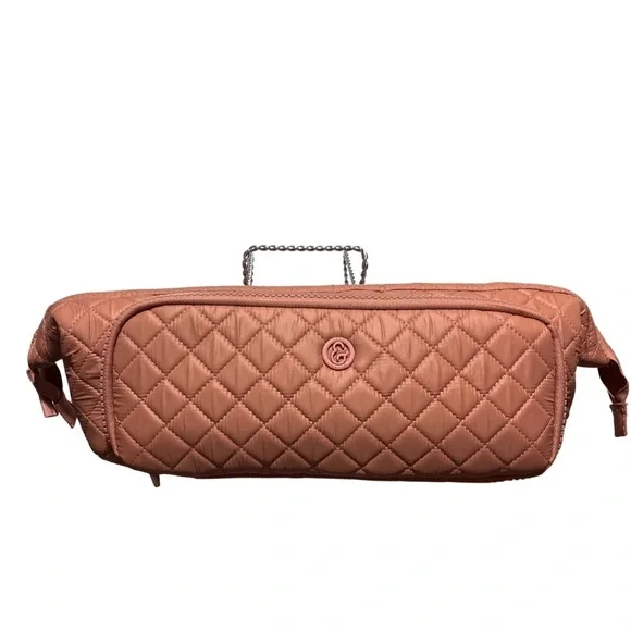 Joan & David Diamond Quilted Puffer Nylon Hair Tool Travel Bag