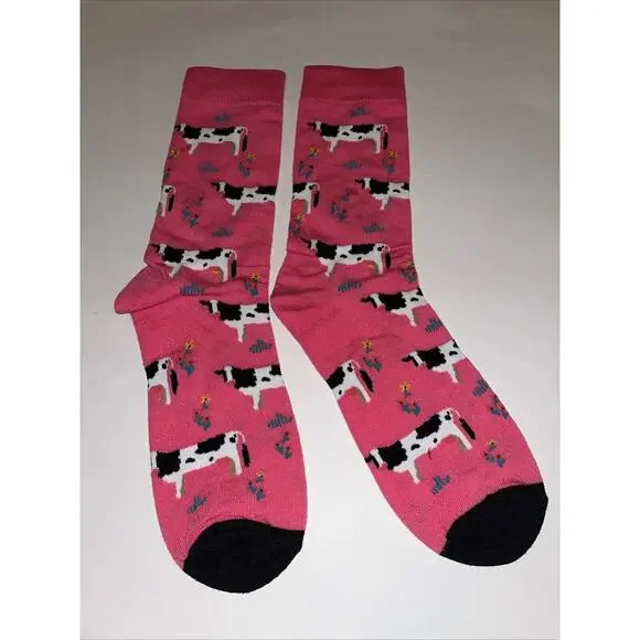 Cow Pink Socks Brand New! one size fits US size 6-10 UNISEX/Men/Women