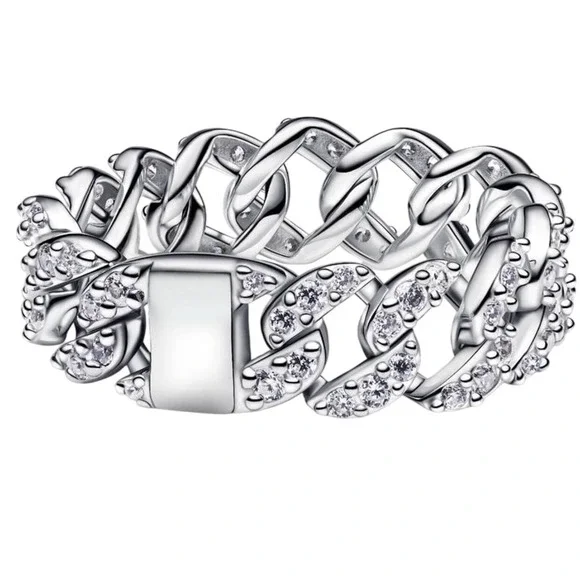Pandora‎ Me Pave Link Ring Sterling Silver S925 ALE 54 Cubic Zirconia Size 7