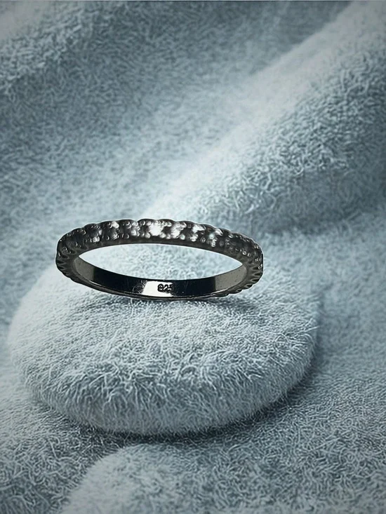 Sterling Silver 925 Eternity Band Ring • CZ Pave • Women’s Stacking Ring