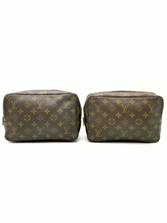 Louis Vuitton Trousse Toilette 23 Monogram Canvas Cosmetic Pouch Bag 2 Pcs