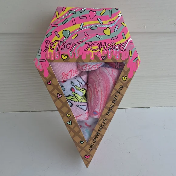 Betsey Johnson Pink Crew Socks