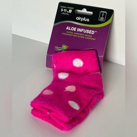 Airplus Pink Polka Dot Aloe Infused Socks