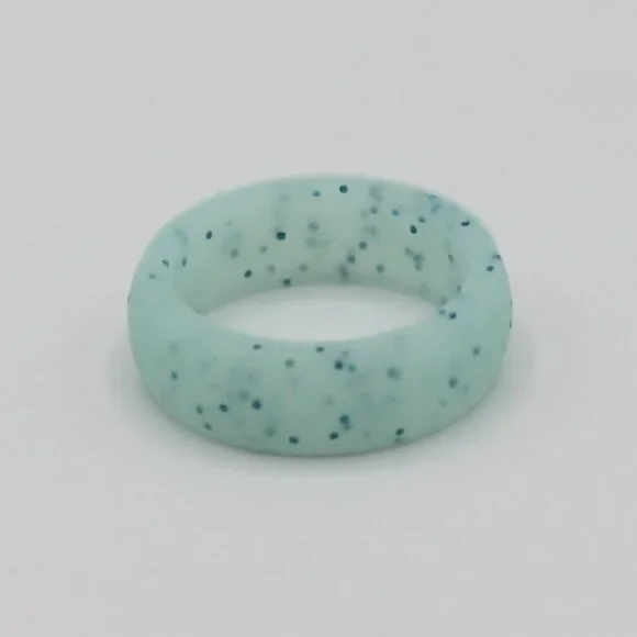 Jewelry ring band silicone 6mm wide light blue fashion sport comfortable new