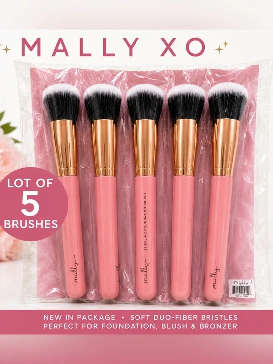 Mally XO Stippling Foundation Brush Set of 5 NIP ✨