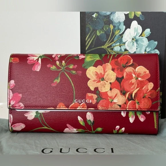 Gucci Blooms Print Continental Wallet Romantic Cherry Multicolor Japan