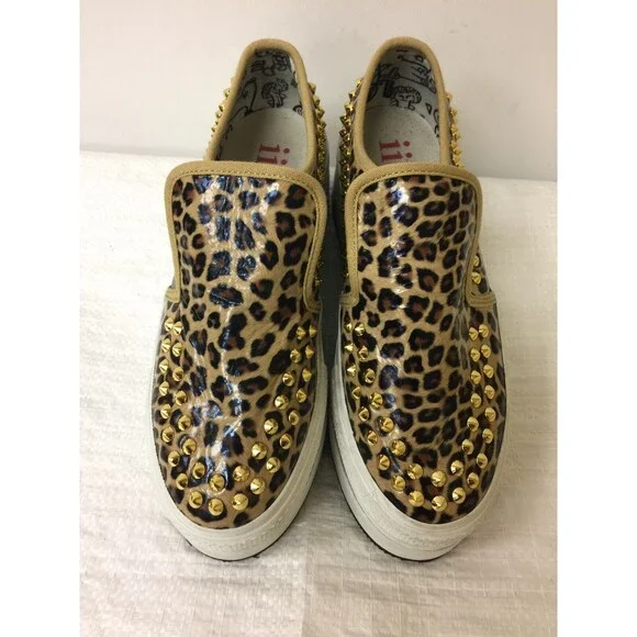 IIJIN women size EU 38 US 9 platform fashion sneakers  manmade -leopard print