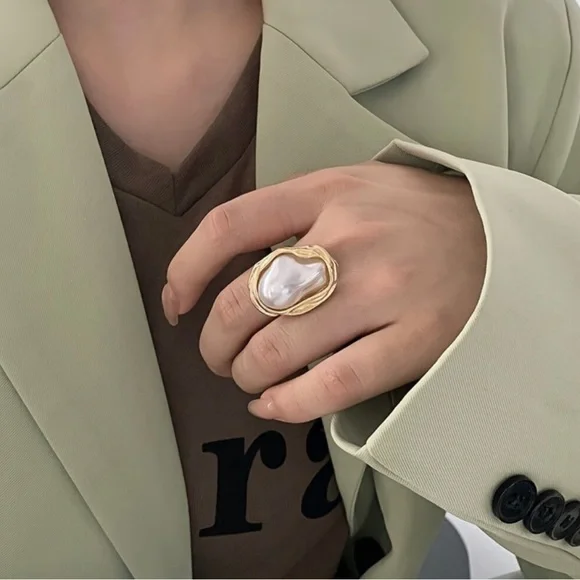 Pearl Ring French Vintage Elegant Romantic Style Ring