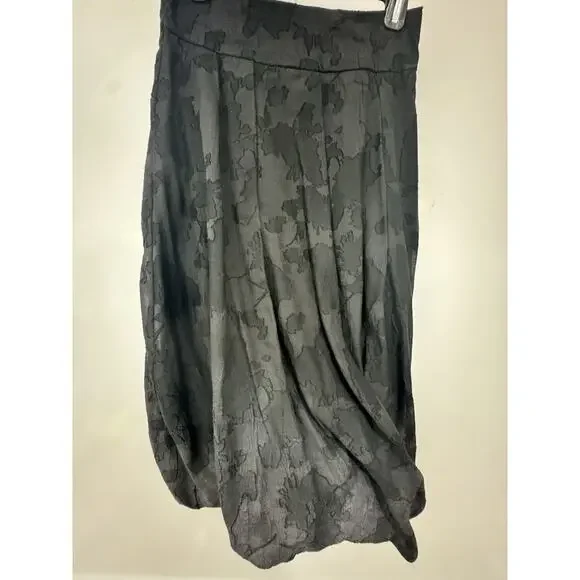 ELEMENTE CLEMENTE Black Jacquard Womens Midi Skirt Size Small See Description