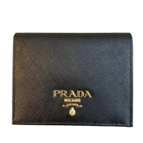 Authentic Prada Black Saffiano Leather Wallet