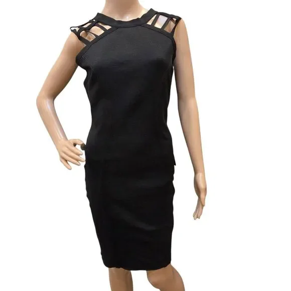 Wow Couture Black Bodycon Cutout Bandage Dress Size NWT Size Large