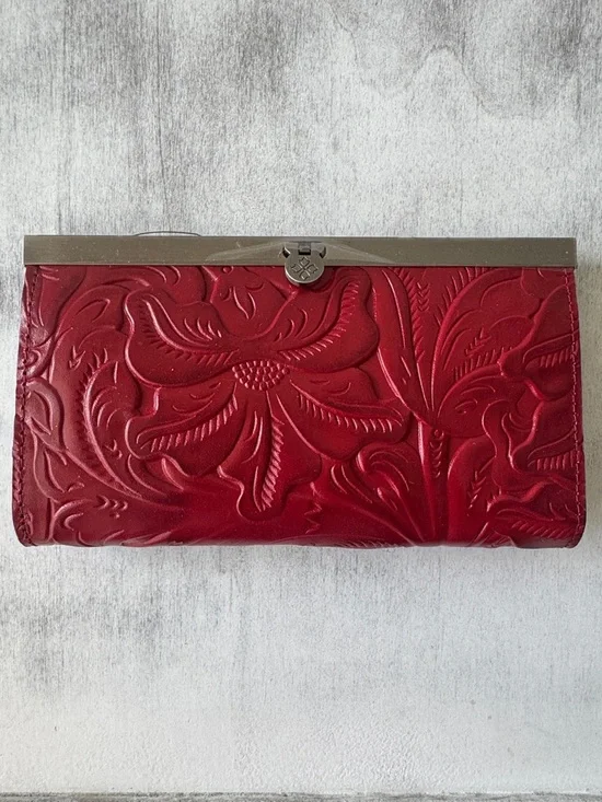 Patricia Nash Wallet Framed Tooled  Cauchy Lava Red
