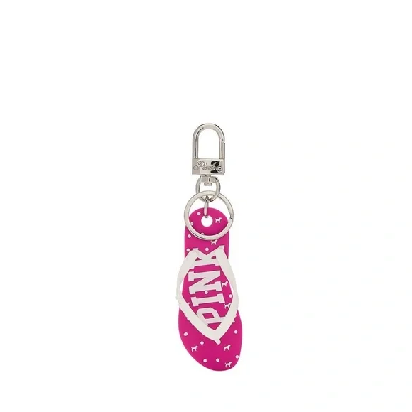 🆕 PINK VICTORIAS SECRET FLIP FLOP KEYCHAIN CHARM