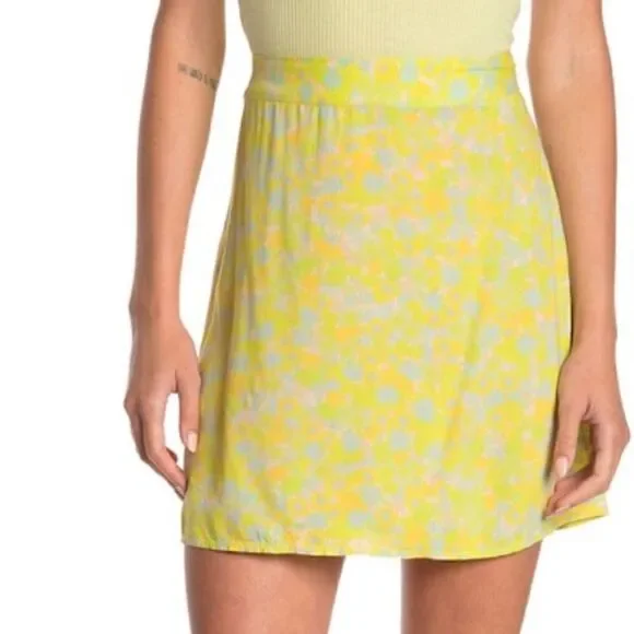 Abound Floral Cotton Lined A-line Mini Skirt M NWT