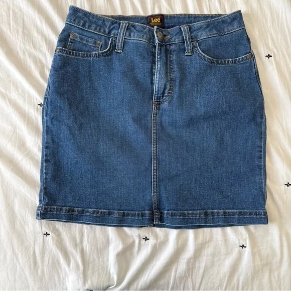 Lee Women's Classic Blue Jean Pencil Skirt Size 6‎ Medium Vintage
