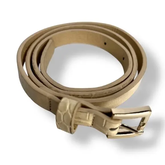 Woman's Tommy Hilfiger Light Tan Croco Leather Belt Size 6