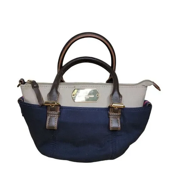 Tommy Hilfiger Small Shopper Handbag Navy Tan