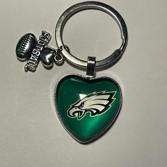 PHILADELPHIA EAGLES NFL I Love Football Keychain NEW!!