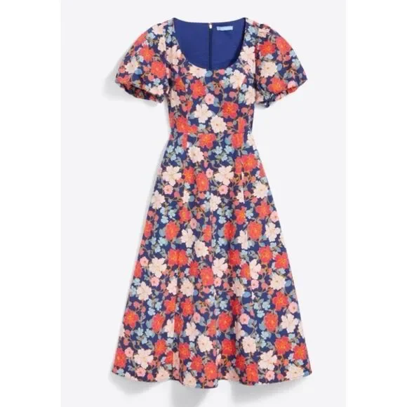 Draper James Julianne Midi Dress in Blooming Peony Size 6 / NWOT