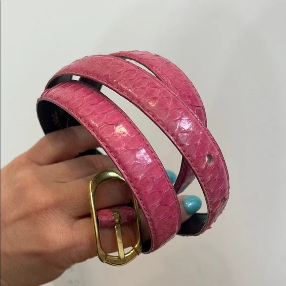 Vintage Milor Genuine Snake Pink Slim Belt Women’s medium large