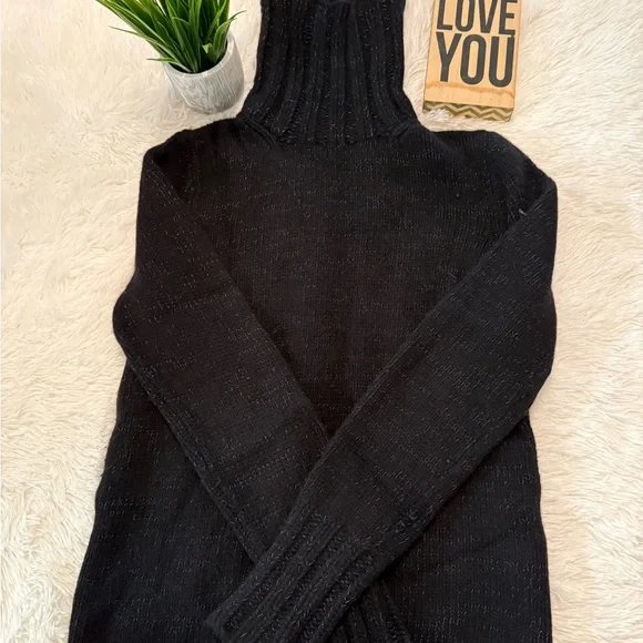 Gap Black Turtleneck Sweater with Silver Accents