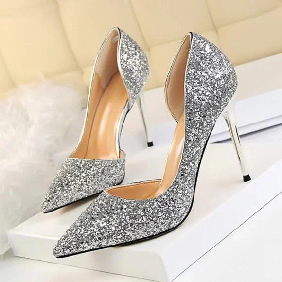 Fashion closed toe classic pumps SILVER
