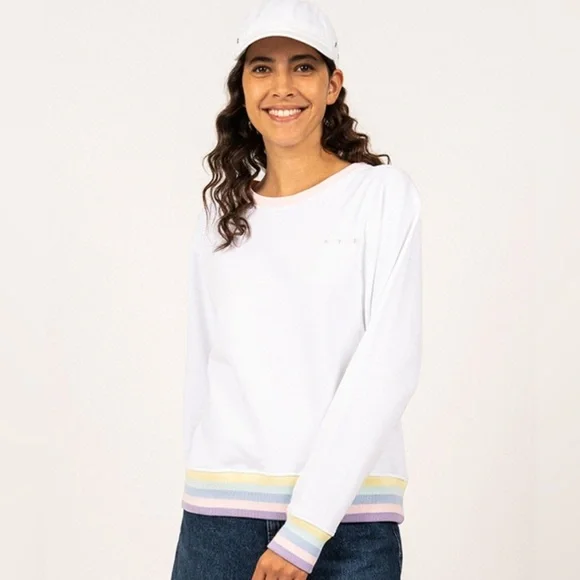 NEW nwot SAINT JAMES Perla sweatshirt multi stripes 12