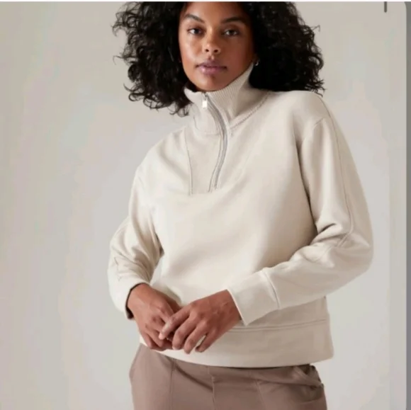 ATHLETA Retroplush Revive Half Zip Sweatshirt Sz Xl