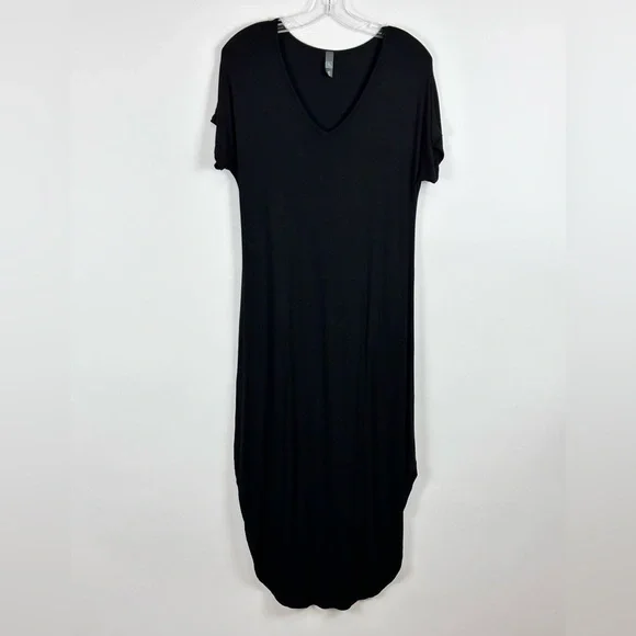 Women's Soft V-Neck Short Sleeve T-Shirt Maxi Dress
