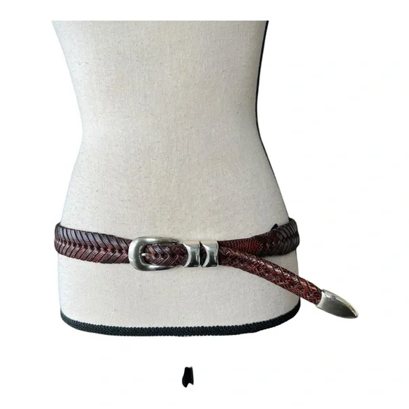 Mezlan Womens Dark Brown Braided Leather Belt