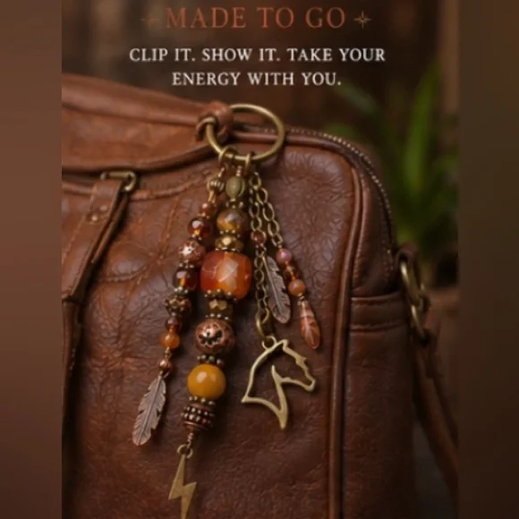 Desert Storm Carnelian, Tigers Eye & Jasper | Horse Feather Keychain Charm