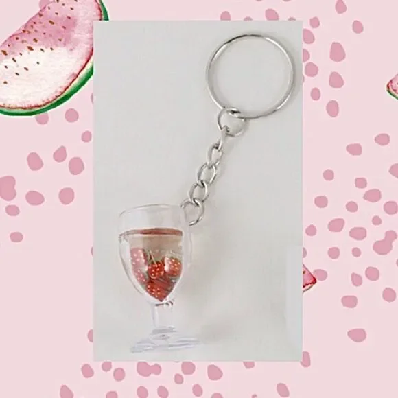 Strawberry Goblet Keychain